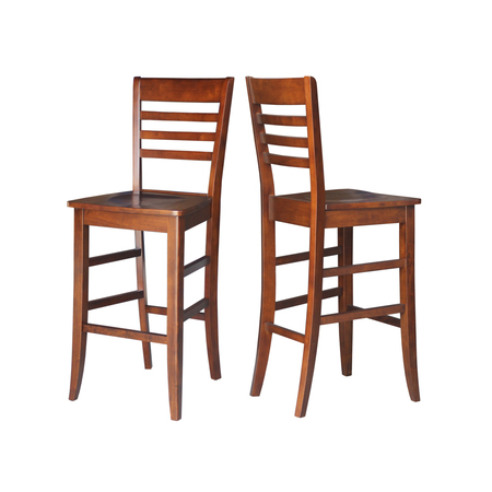 International Concepts Roma Bar Height Stool, 30" Seat Height, Espresso S581-3103